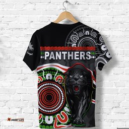 custom personalised panthers anzac day t shirt aboriginal lest we forget ver.01