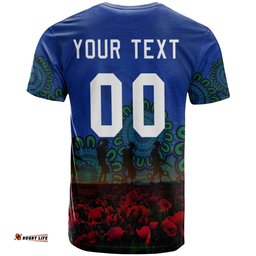 new zealand warriors t shirt personalized aboriginal rugby anzac day poppy with soldiers nrl 0Amazing Aussie