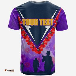 custom personalised nrl storm t shirt anzac day poppy flowers jersey
