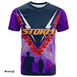 custom personalised nrl storm t shirt anzac day poppy flowers jersey