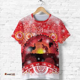 australia indigenous flag christmas t shirt original style red