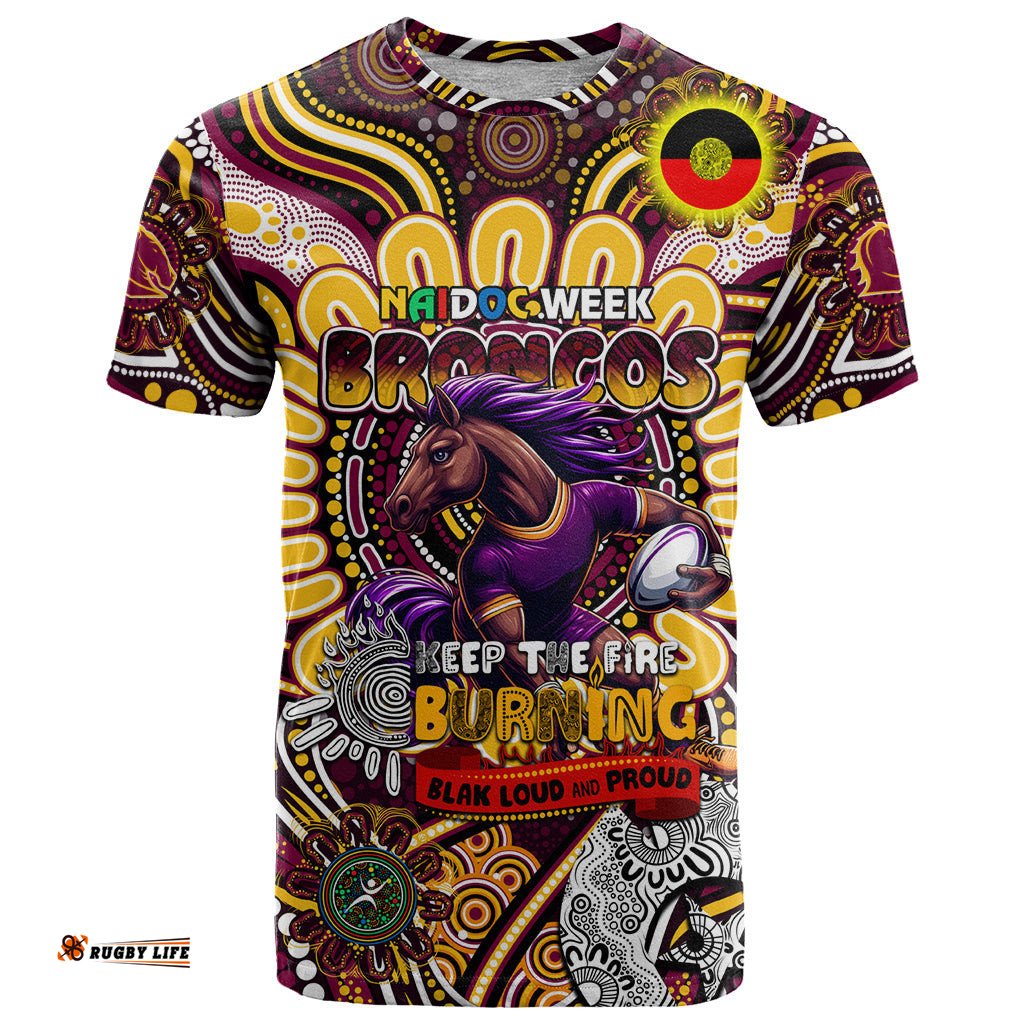 custom naidoc week 2024 broncos t shirt mascot rugby dt02