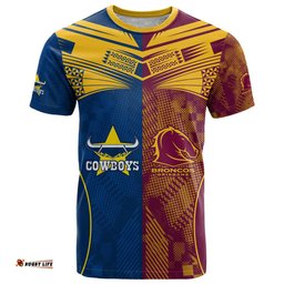 nrl cowboys and broncos t shirt sporty style