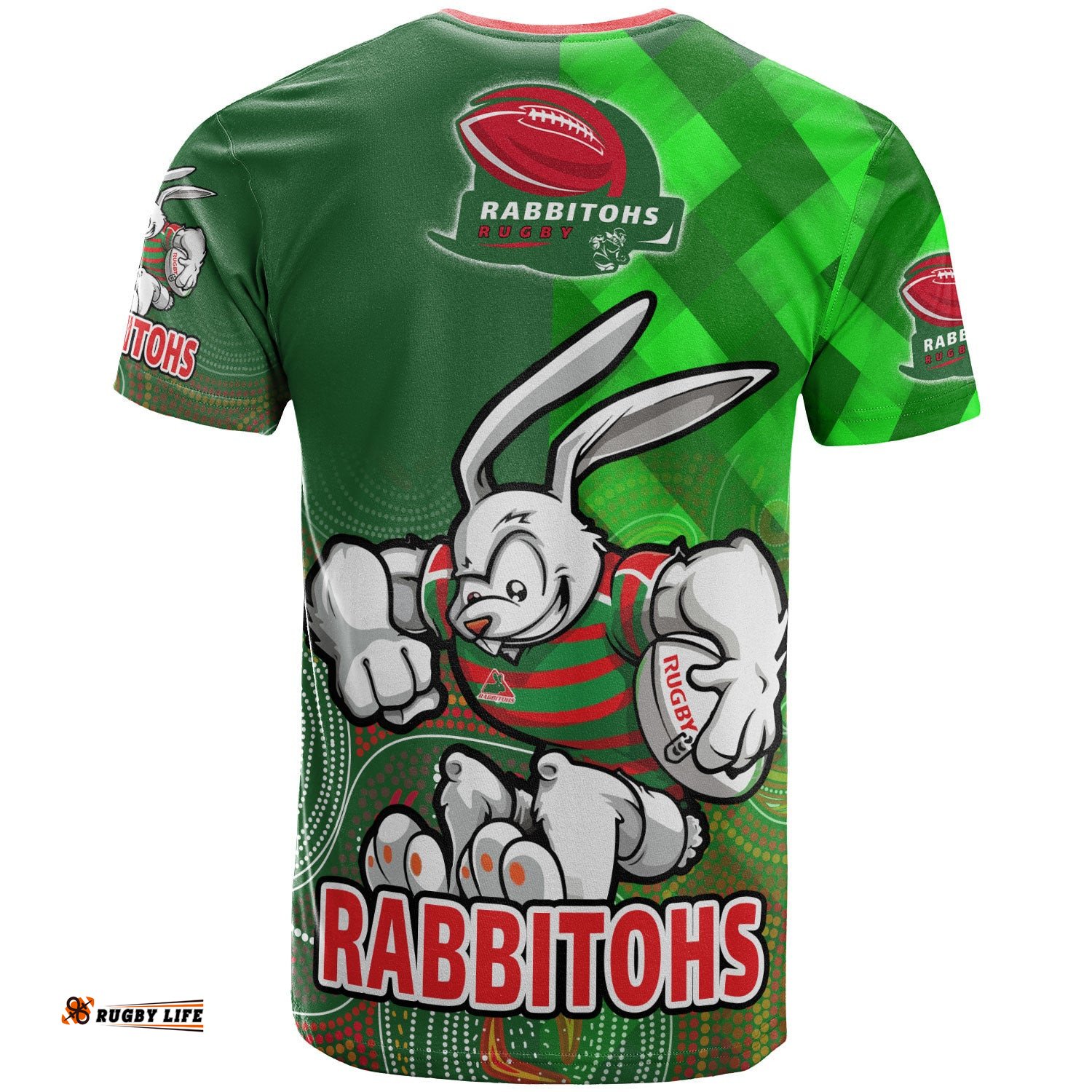 rabbitohs rugby t shirt custom rabbitohs pride of the league aboriginal patterns t shirt