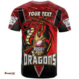 st george rugby t shirt custom dragon rugby cup final series champions sport style personalised player and number t shirt