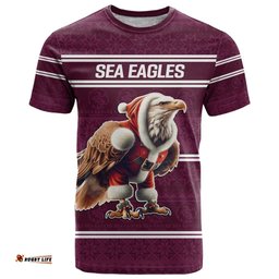 nrl manly warringah christmas personalised t shirt with sea eagles mascot