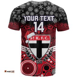 custom st kilda football christmas t shirt merry xmas mix aboriginal art