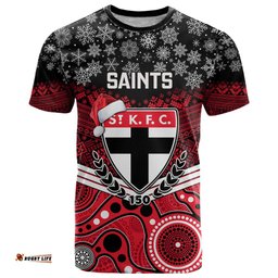custom st kilda football christmas t shirt merry xmas mix aboriginal art