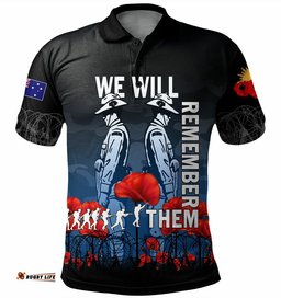 australia anzac day polo shirt anzac day soldier we will remember them polo shirt blue