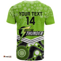 custom thunder cricket christmas t shirt merry xmas indigenous art