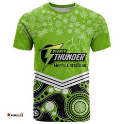 custom thunder cricket christmas t shirt merry xmas indigenous art