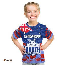 custom personalised kangaroos football anzac t shirt lest we forget