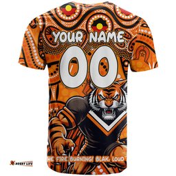 custom australia naidoc week 2024 t shirt wests tigers mascot keep the fire burning dt02