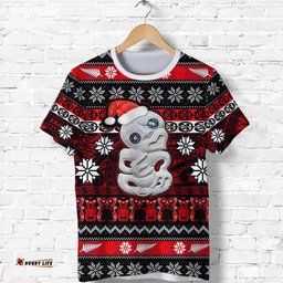 custom personalised new zealand hei tiki christmas t shirt maori meri kirihimete