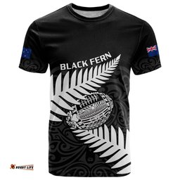 aotearoa rugby t shirt go black fern pacific nz maori