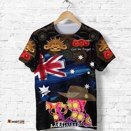 australia aboriginal anzac t shirt remembrance vibes black