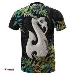 aotearoa t shirt manaia new zealand silver fern paua shell