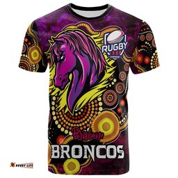 broncos rugby t shirt custom personalised broncos with aboriginal dot painting player and number t shirt