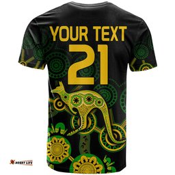 custom text and number australia soccer t shirt matildas world cup with kangaroo