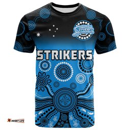 custom text and number adelaide strikers t shirt gradient aboriginal dot painting