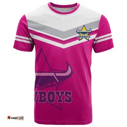 custom text and number cowboys rugby t shirt sporty style pink