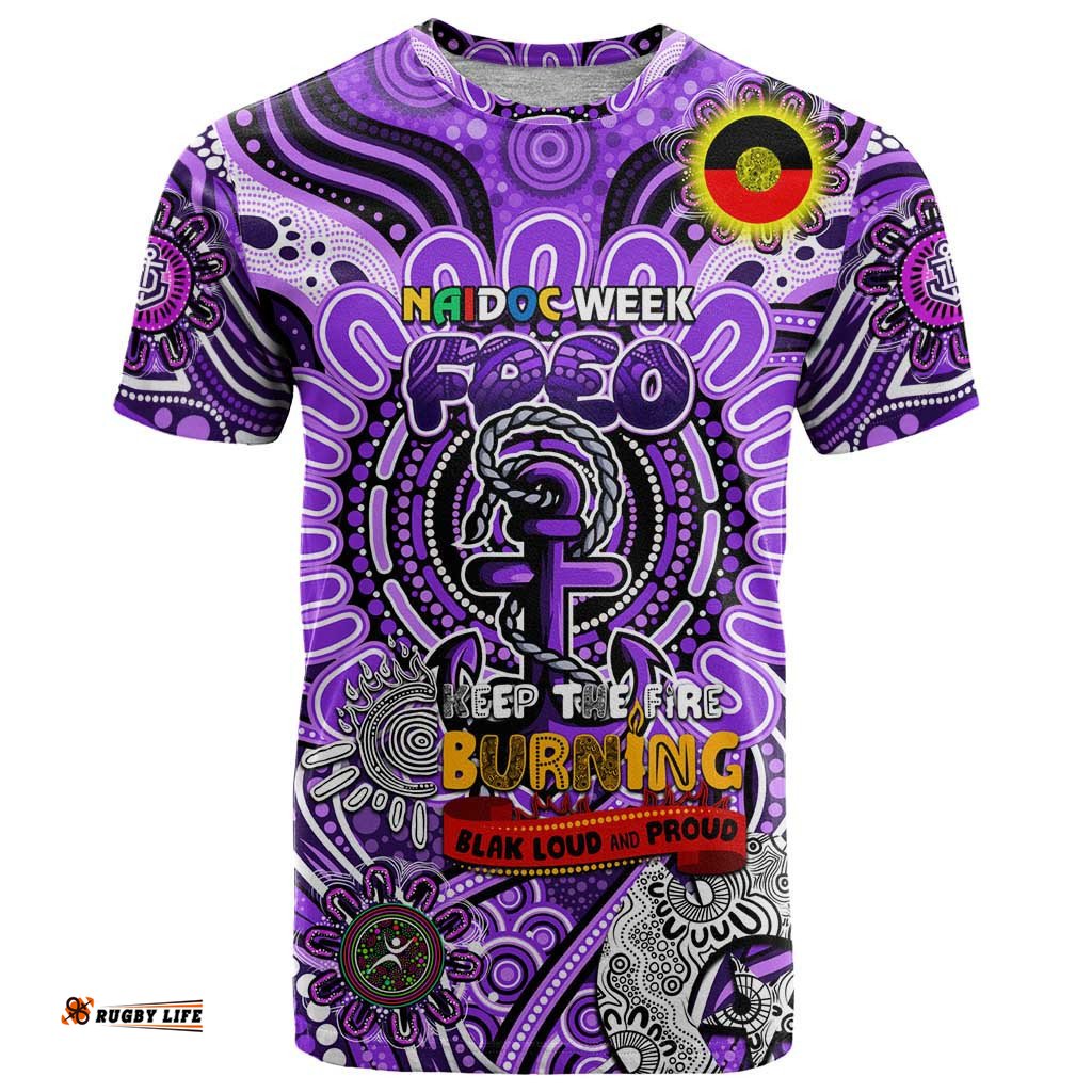 custom fremantle dockers freo naidoc week 2024 t shirt mascot football dt02