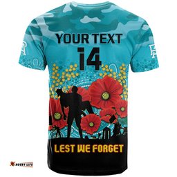 custom port adelaide football anzac t shirt gallipoli camouflage with poppies