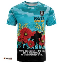 custom port adelaide football anzac t shirt gallipoli camouflage with poppies