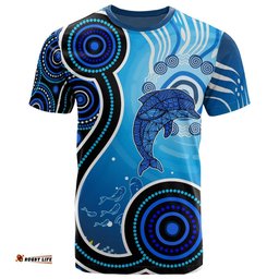 aussie aboriginal t shirt dolphin and aboriginal dot patterns