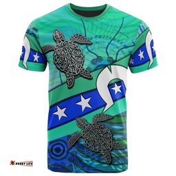t shirt torres strait flag and turtle