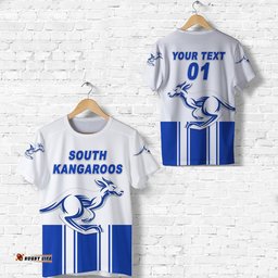 custom personalised south alice football club t shirt south kangaroos original white custom text and number