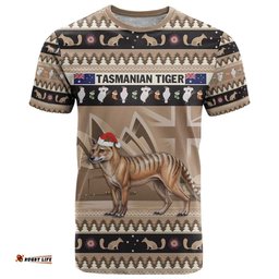 aussie tasmanian tiger t shirt merry christmas