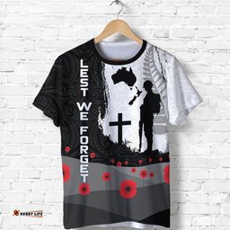anzac day shirt new zealand australia lest we forget t shirt