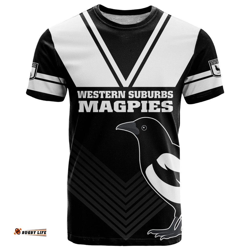 western suburbs magpies rugby t shirt simple style