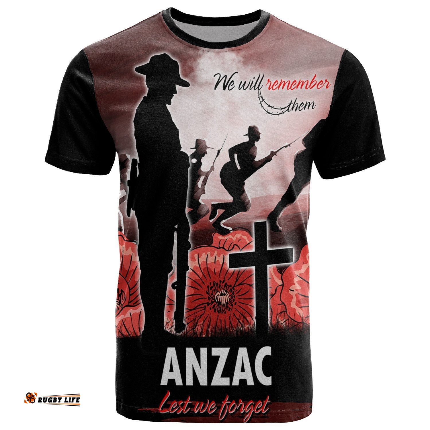 anzac day t shirt we will remember them special version