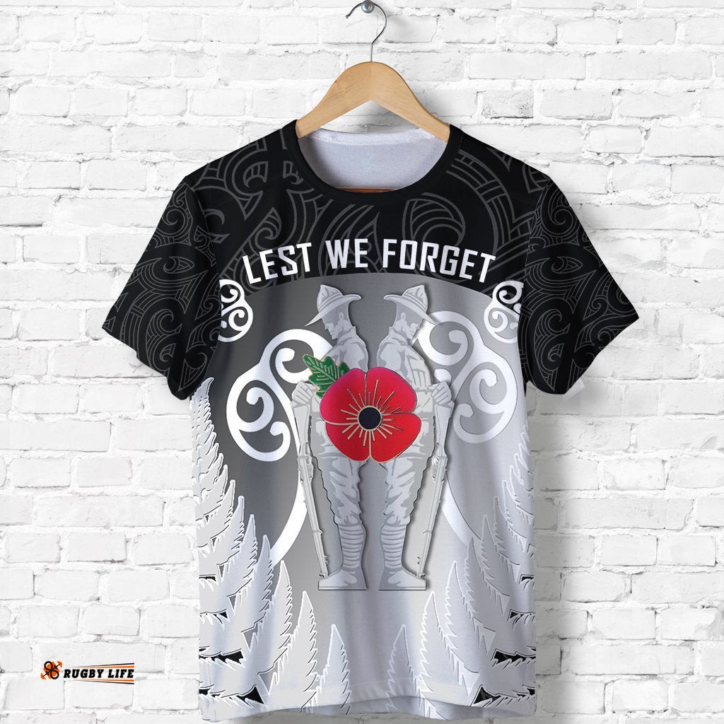 anzac new zealand t shirt red poppy remembrance shirt