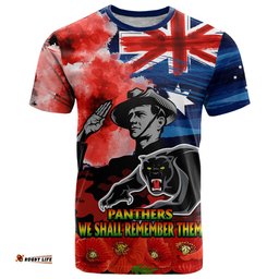 anzac panthers rugby t shirt we shall remember