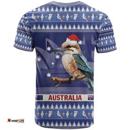 aussie kookaburra t shirt merry christmas blue style