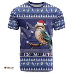 aussie kookaburra t shirt merry christmas blue style