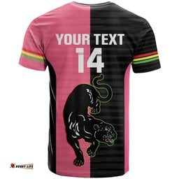 custom panthers rugby t shirt black pink color sporty style