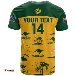 custom australia soccer t shirt matildas world cup tropical style