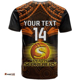 custom perth scorchers cricket t shirt unique indigenous art mix polynesian pattern