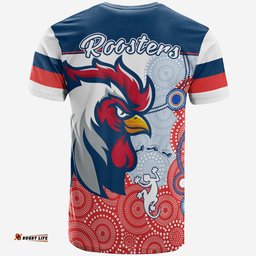 roosters t shirt white aboriginal rugby