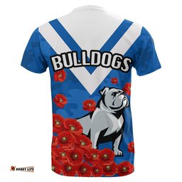 bulldogs t shirt poppy flowers