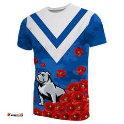 bulldogs t shirt poppy flowers