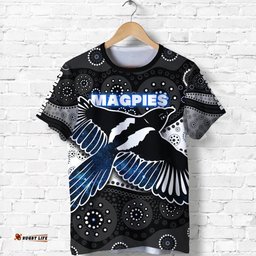 custom personalised magpies t shirt collingwood special version