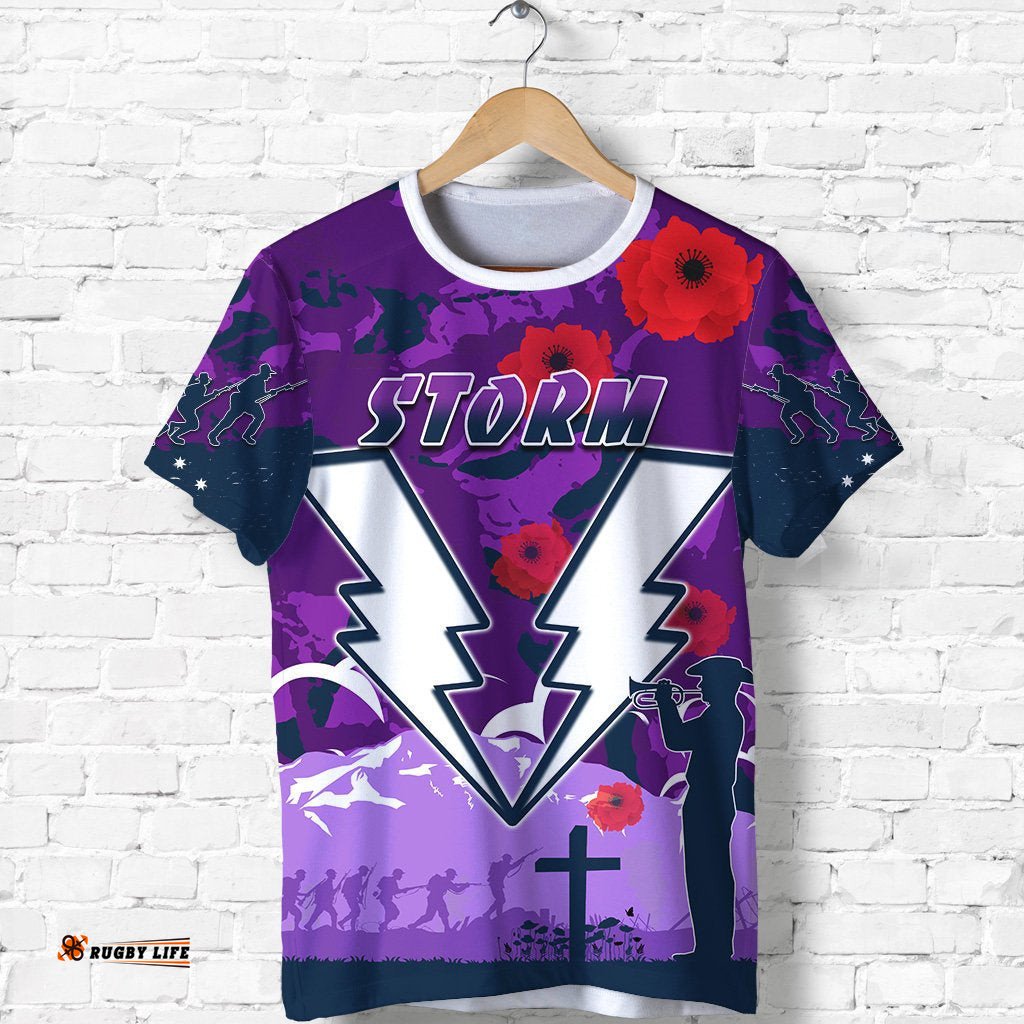 storm anzac day t shirt melbourne war remembrance poppy