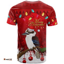 australia christmas t shirt aussie kookaburra santa merry xmas