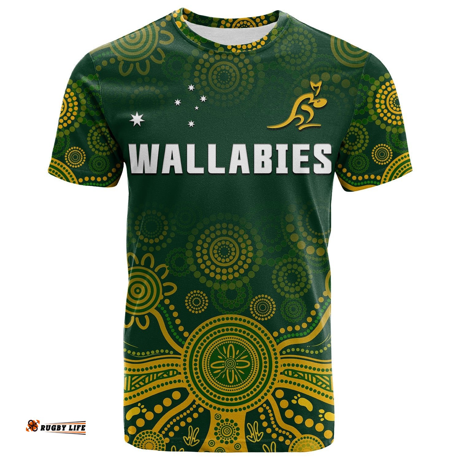 australia 2022 rugby t shirt wallabies aboriginal style