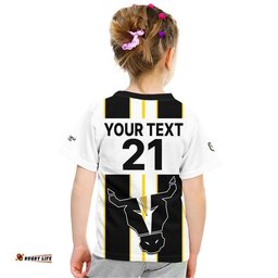 custom personalised macarthur soccer t shirt bulls mascot